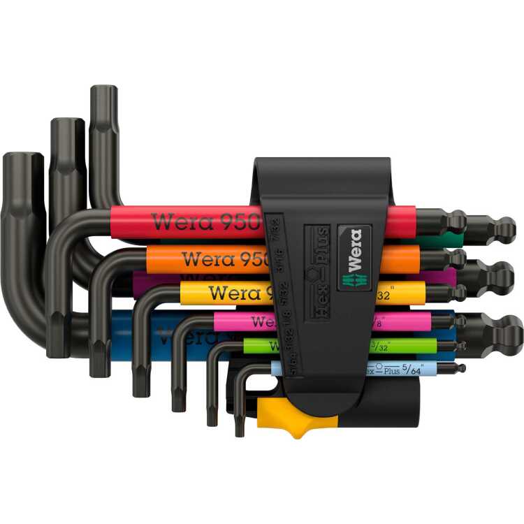 Wera 950/9 Hex-Plus Multicolour Imperial 3 Stiftsleutelset, BlackLaser schroevendraaier 9-delig