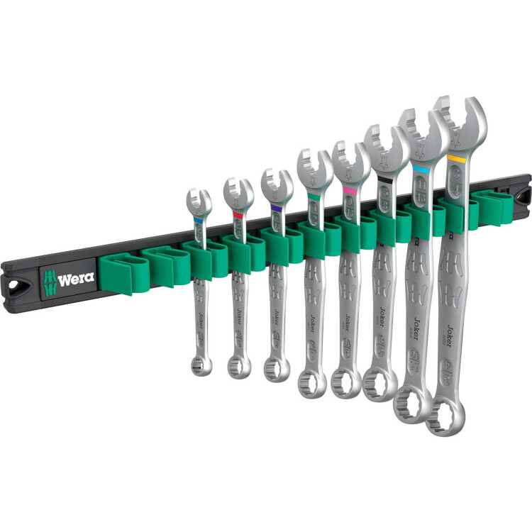 Wera 9642 Magneetstrip 6003 Joker Imperial 1 ringsteeksleutelset moersleutel inch, 8-delig
