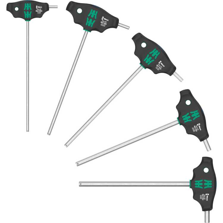 Wera 454/5 HF SHK set 1 schroevendraaierset T-greep-schroevendraaier Hex-Plus met vasthoudfunctie schroevendraaier 5-delig