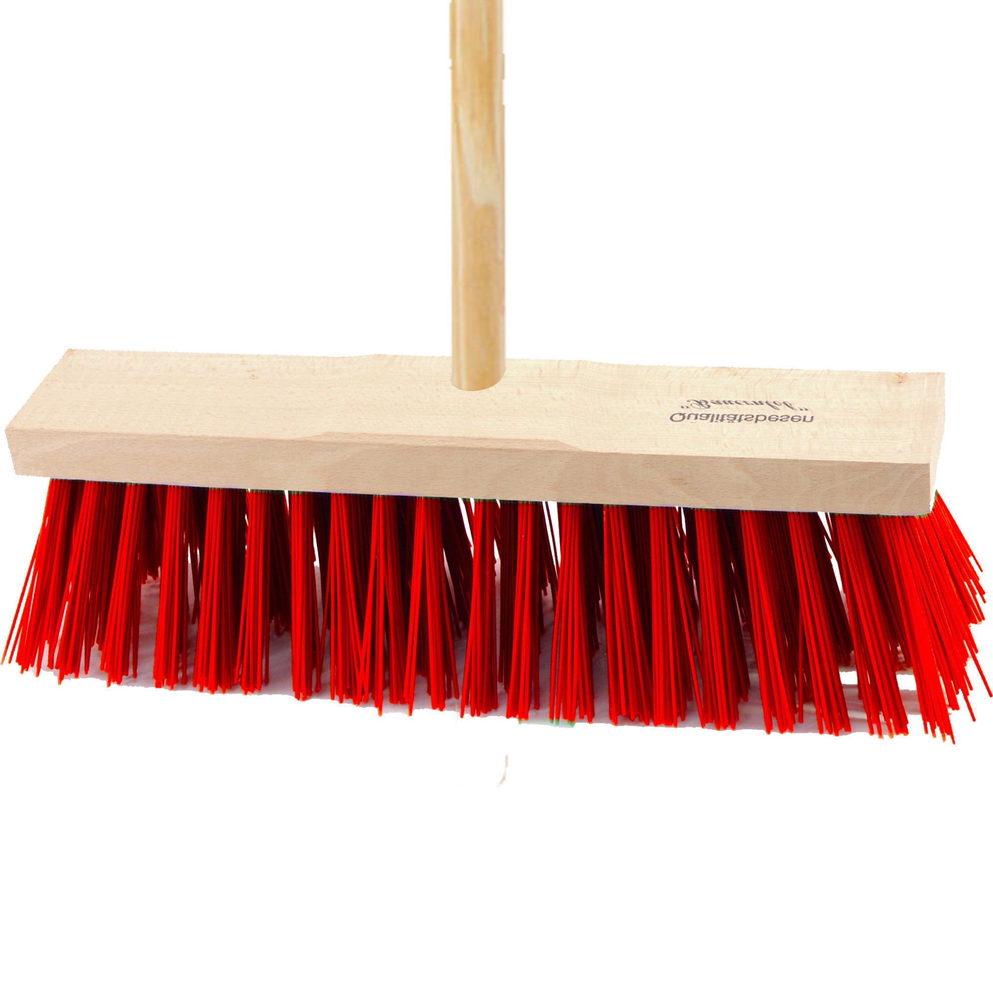 Bezem buiten - 40 cm - rood - steel 150 cm - harde bezem - straatbezem -