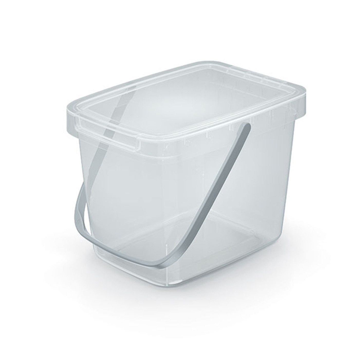 GFT aanrecht afvalbakje - transparant - 6L - afsluitbaar - 20 x 26 x 20 cm - klepje/hengsel -