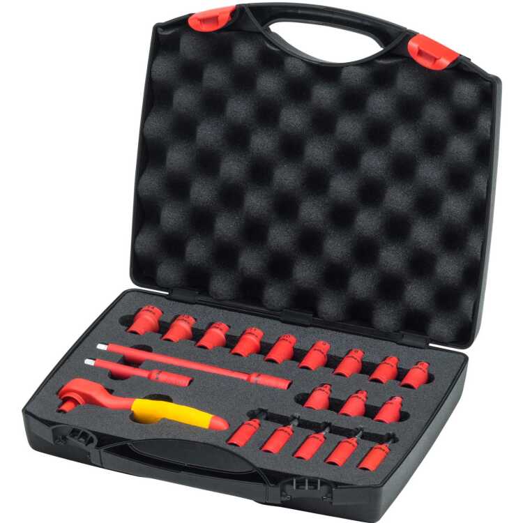 Wiha Ratelsleutelset geïsoleerd 1/4" dopsleutel 21-delig incl. koffer