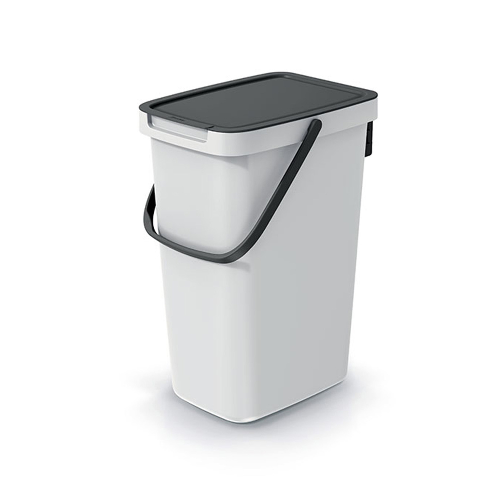 GFT aanrecht afvalbak - creme wit - 12L - afsluitbaar - 20 x 26 x 37 cm - klepje/hengsel -
