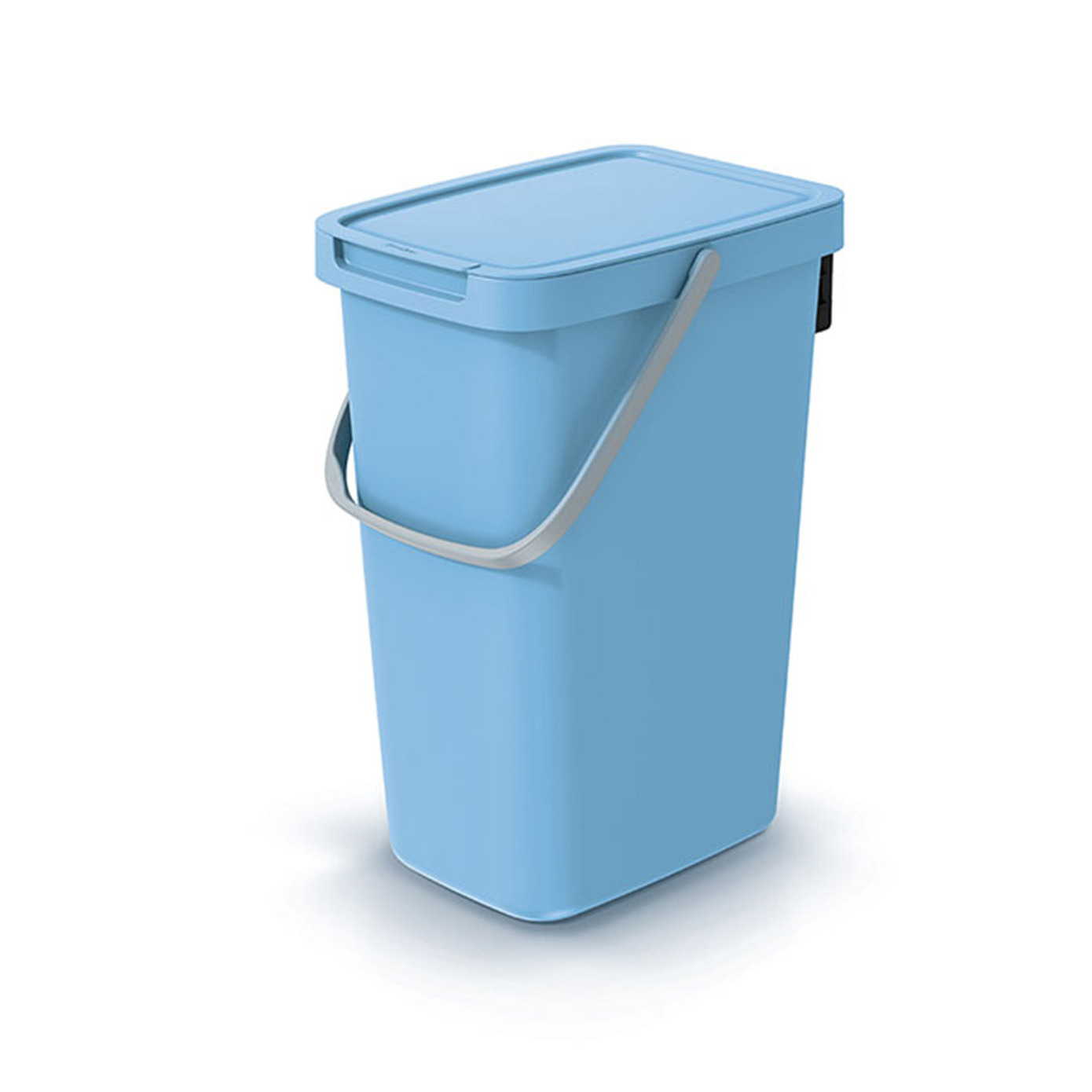 GFT aanrecht afvalbak - lichtblauw - 12L - afsluitbaar - 20 x 26 x 37 cm - klepje/hengsel -