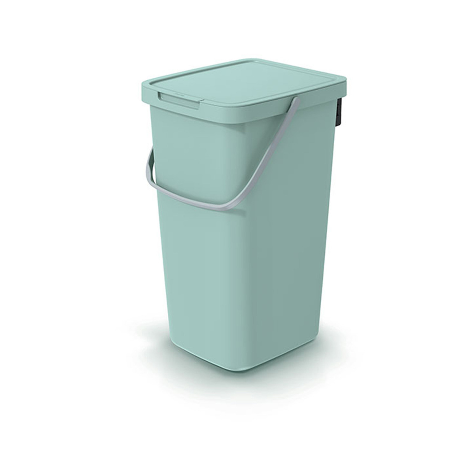 GFT of rest afvalbak - mintgroen - 25L - afsluitbaar - 26 x 29 x 48 cm - klepje/hengsel -
