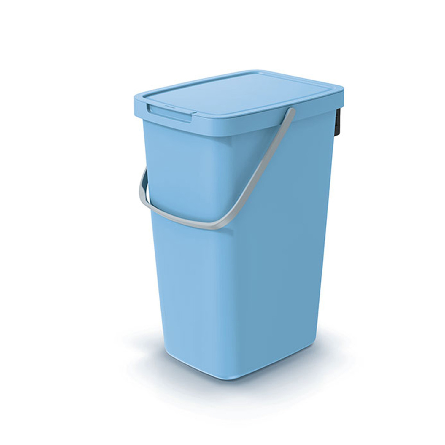 GFT of rest afvalbak - lichtblauw - 20L - afsluitbaar - 23 x 29 x 45 cm - klepje/hengsel -
