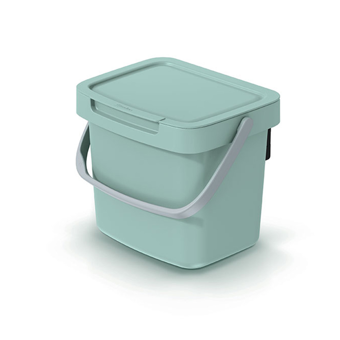 GFT aanrecht afvalbakje - mintgroen - 3L - afsluitbaar - 19 x 17 x 15 cm - klepje/hengsel -