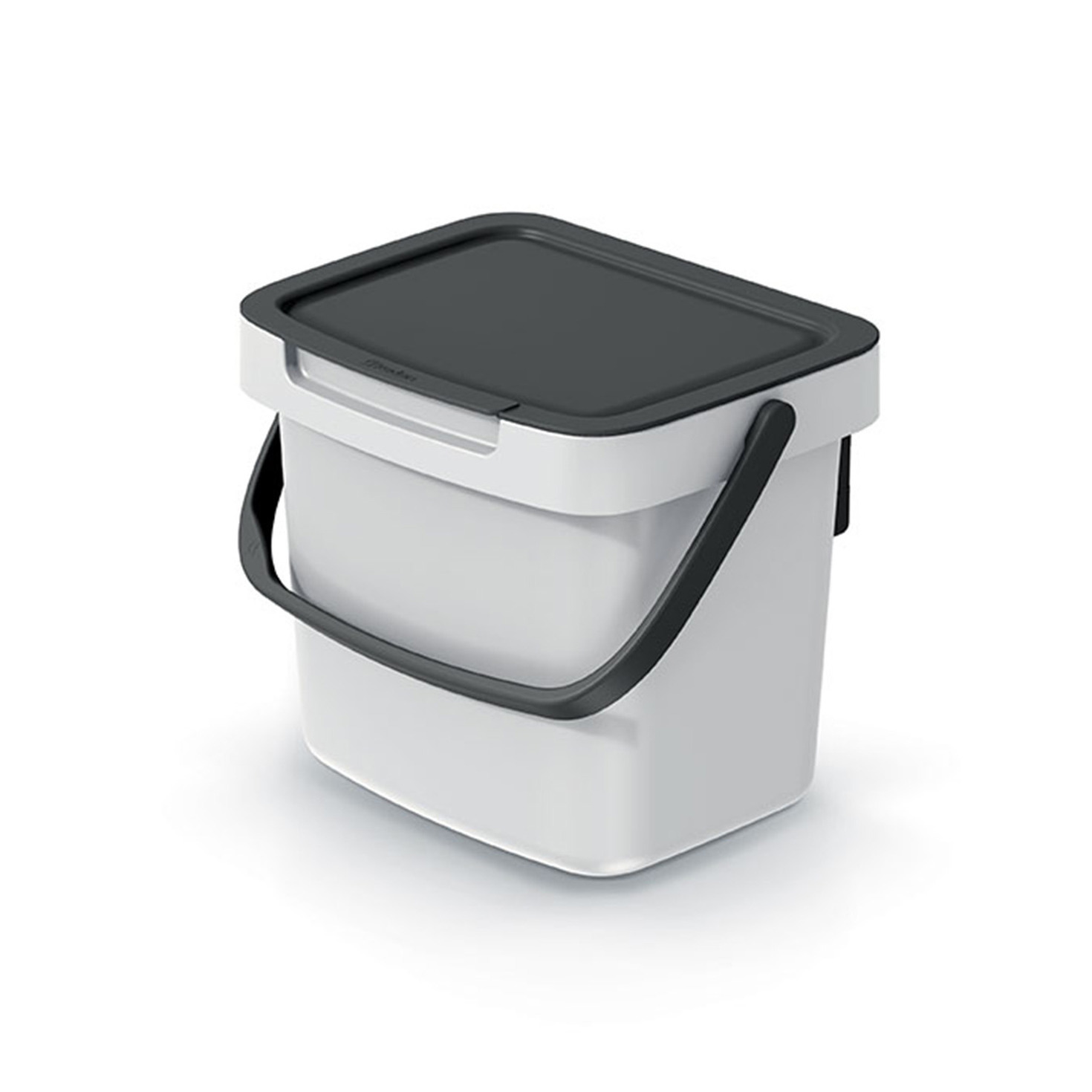 GFT aanrecht afvalbakje - creme wit - 3L - afsluitbaar - 19 x 17 x 15 cm - klepje/hengsel -