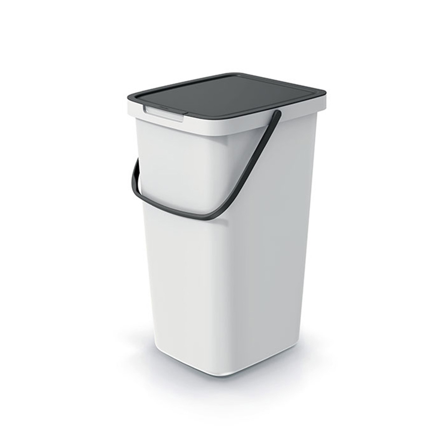 GFT of rest afvalbak - creme wit - 25L - afsluitbaar - 26 x 29 x 48 cm - klepje/hengsel -