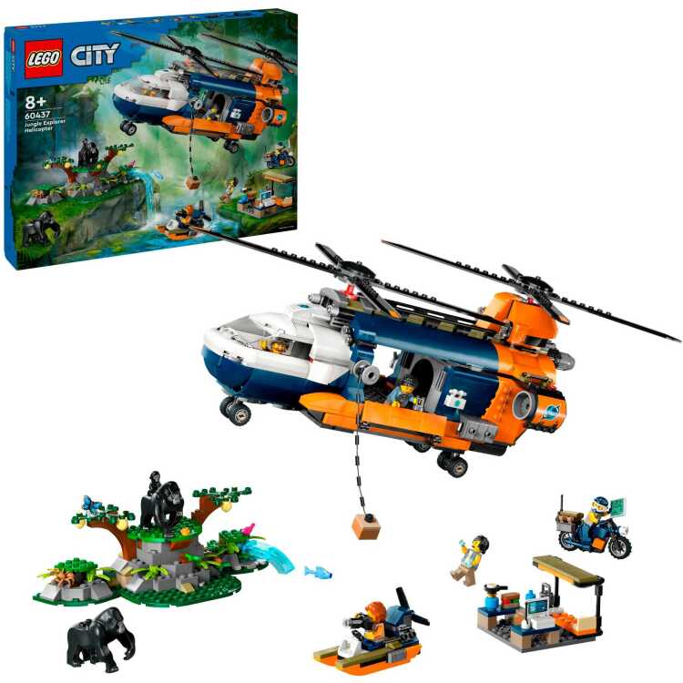 LEGO City - Jungleonderzoekers: helikopter bij de basis constructiespeelgoed 60437