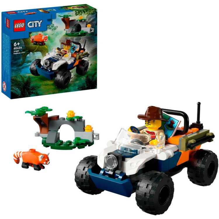 LEGO City - Jungleonderzoekers: rode panda-missie met terreinwagen constructiespeelgoed 60424