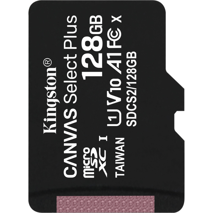 Kingston Canvas Select Plus microSD Card 128 GB geheugenkaart SDCS2/128GBSP, Class 10 UHS-I A1