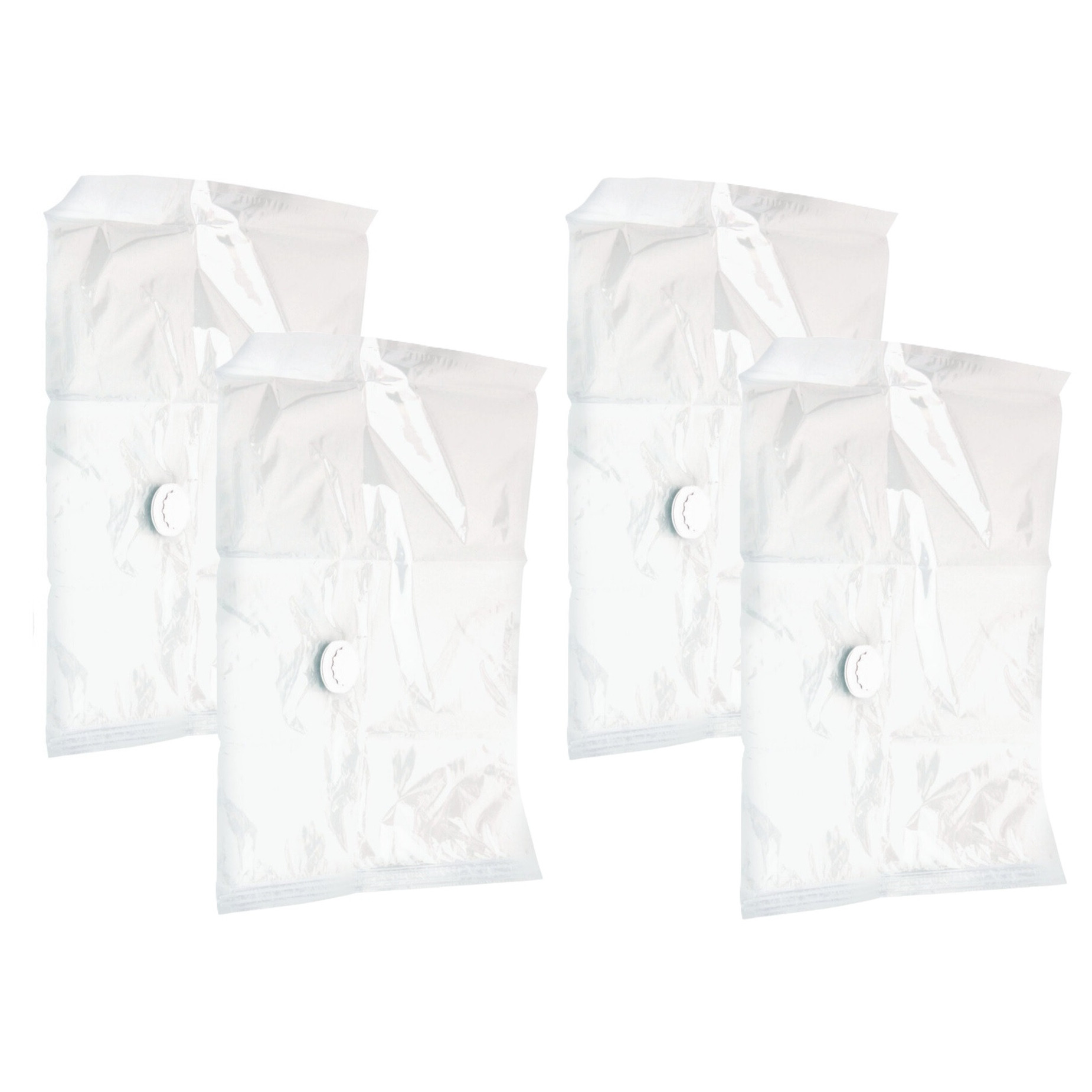 Vacuumzak voor kleding/textiel - 4x - Vacuum opbergzak - transparant - 50 x 60 cm -