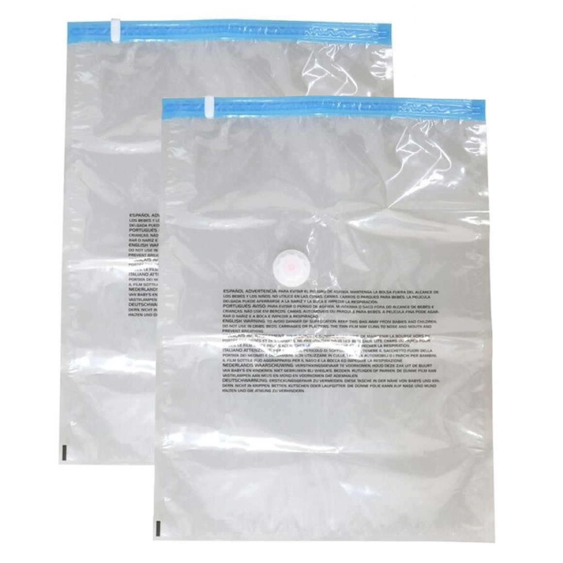 Vacuumzakken voor kleding/textiel - Vacuum opbergzakken - 4x stuks - transparant - 60 x 80 cm -