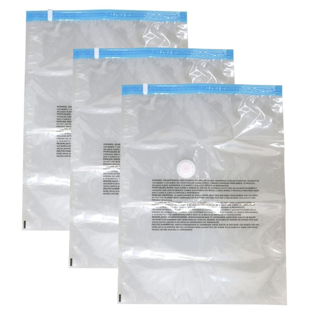 Vacuumzakken voor kleding/textiel - Vacuum opbergzakken - 6x stuks - transparant - 80 x 100 cm -