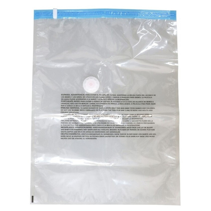 Vacuumzakken voor kleding/textiel - Vacuum opbergzakken - 2x stuks - transparant - 80 x 100 cm -
