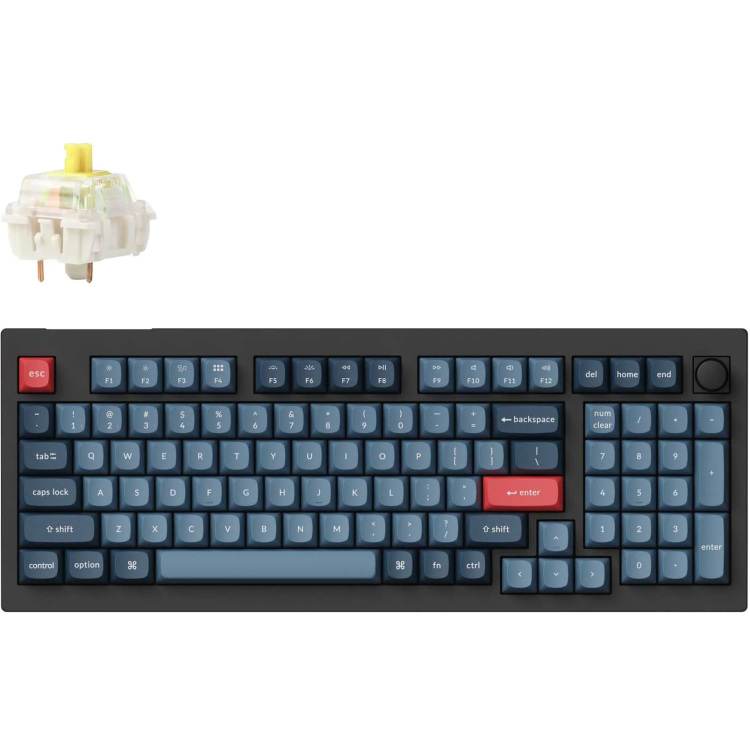 Keychron V5 Max-D4 toetsenbord RGB leds, 96%, Double-shot PBT, hot swap, 2.4 | Bluetooth | USB-C, Knob