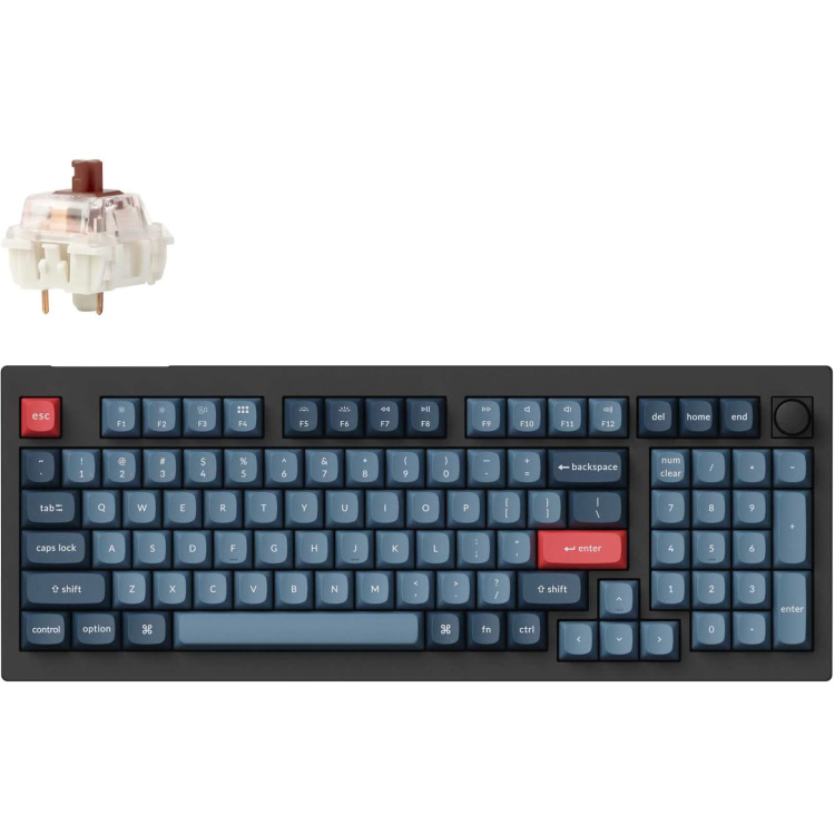 Keychron V5 Max-D3 toetsenbord RGB leds, 96%, Double-shot PBT, hot swap, 2.4 | Bluetooth | USB-C, Knob
