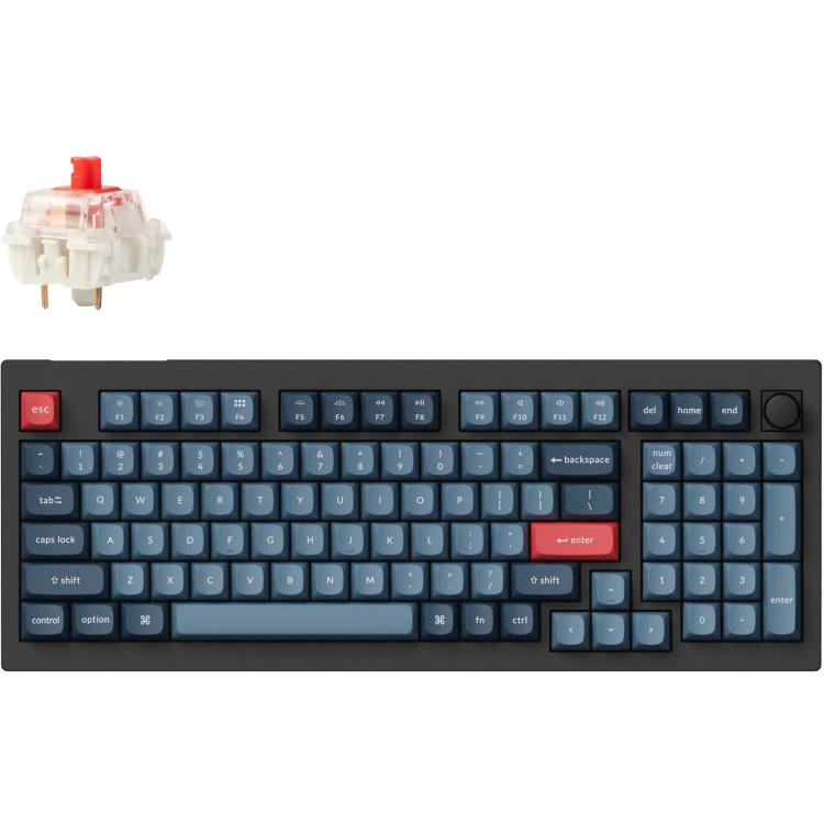 Keychron V5 Max-D1 toetsenbord RGB leds, 96%, Double-shot PBT, hot swap, 2.4 | Bluetooth | USB-C, Knob