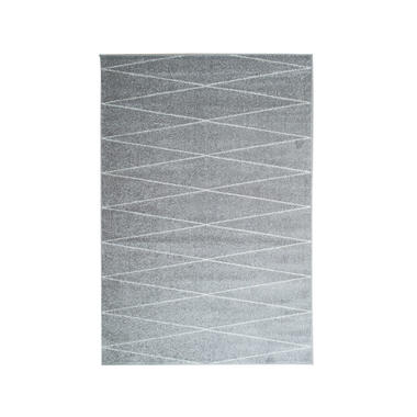 Vloerkleed Florence gelijnd - grijs - 200x290 cm - Leen Bakker