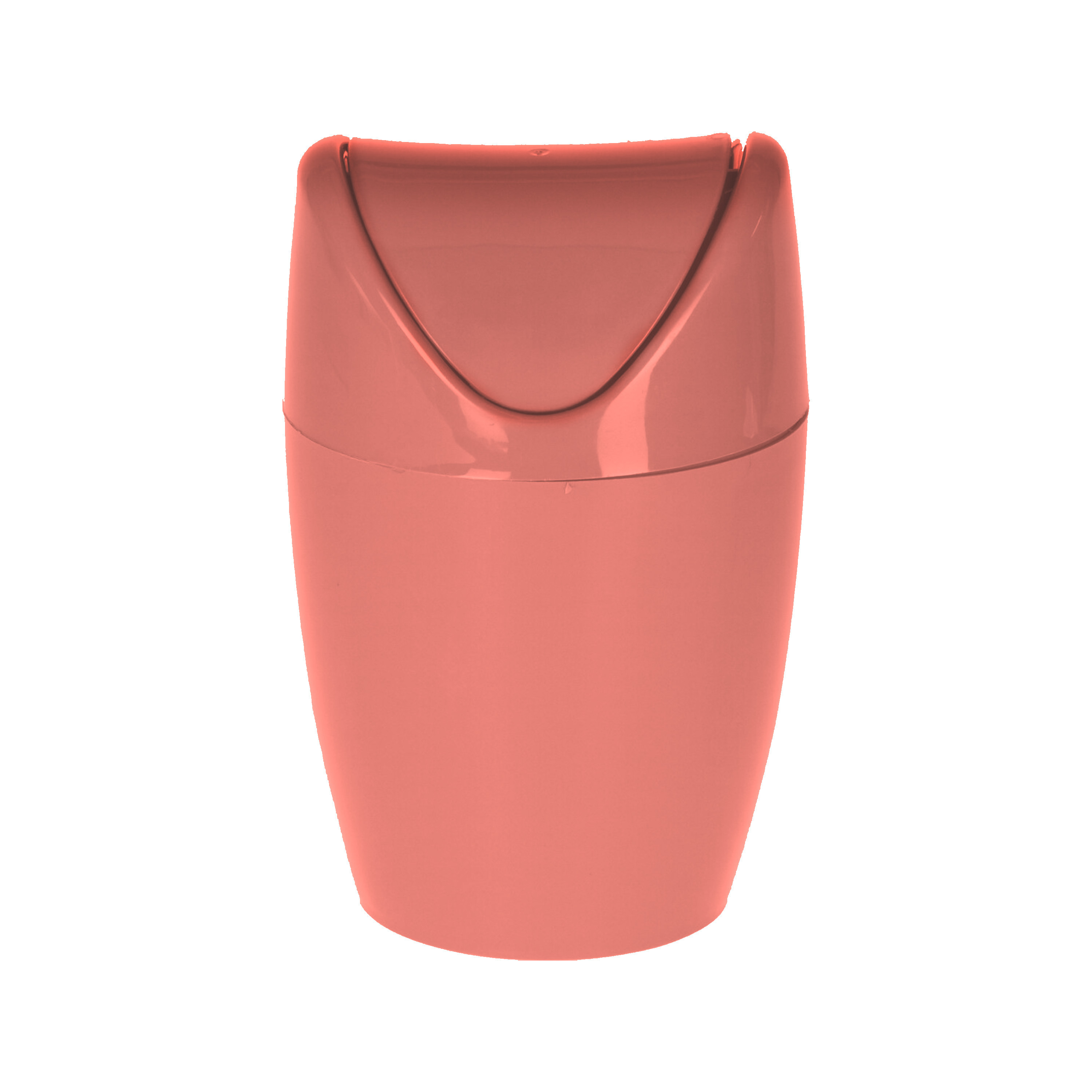 Mini prullenbakje - rood - kunststof - met klepdeksel - keuken aanrecht/tafel model - 1,5 Liter -