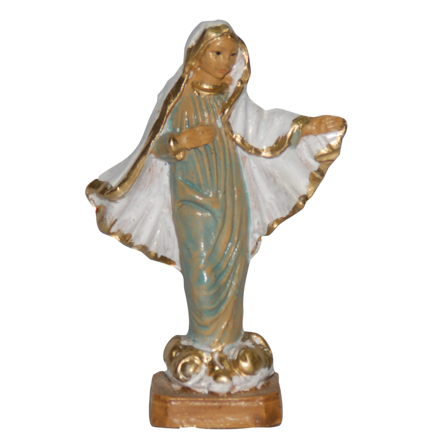 Maria Lourdes beeldje - biddend - 7 cm - polystone - religieuze beelden -