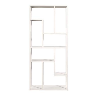 Vakkenkast Stan - zand - metaal - 188x85x35 cm - Leen Bakker