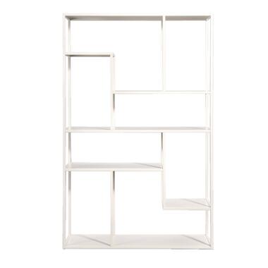 Vakkenkast Stan - zand - metaal - 188x120x35 cm - Leen Bakker