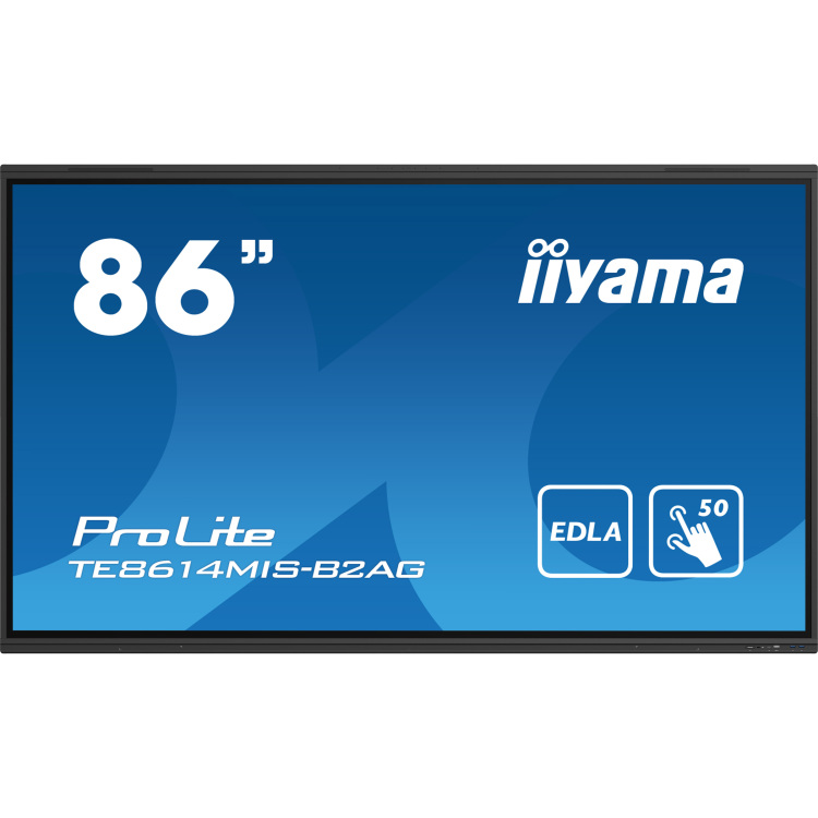 iiyama ProLite TE8614MIS-B2AG public display 4x HDMI, 1x DisplayPort, USB-A, USB-C, RJ-45, WLAN, Touch, Sound