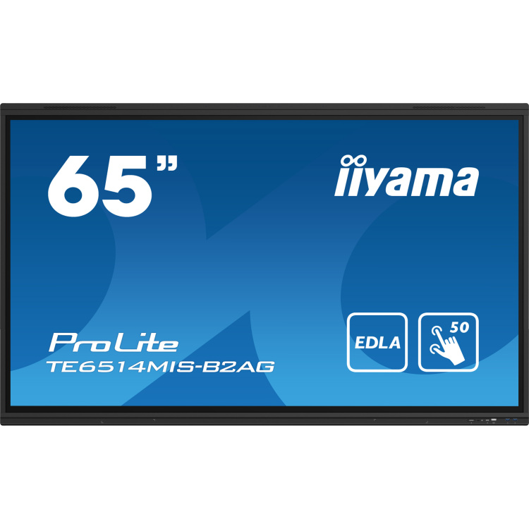 iiyama ProLite TE6514MIS-B2AG public display 4x HDMI, 1x DisplayPort, USB-A, USB-C, RJ-45, WLAN, Touch, Sound