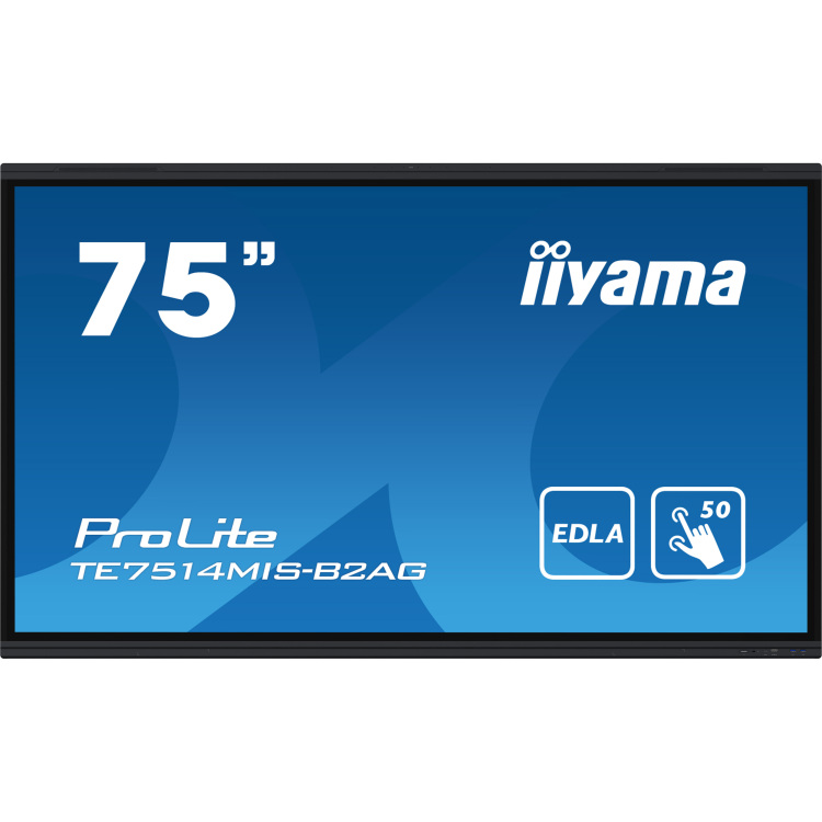 iiyama ProLite TE7514MIS-B2AG public display 4x HDMI, 1x DisplayPort, USB-A, USB-C, RJ-45, WLAN, Touch, Sound