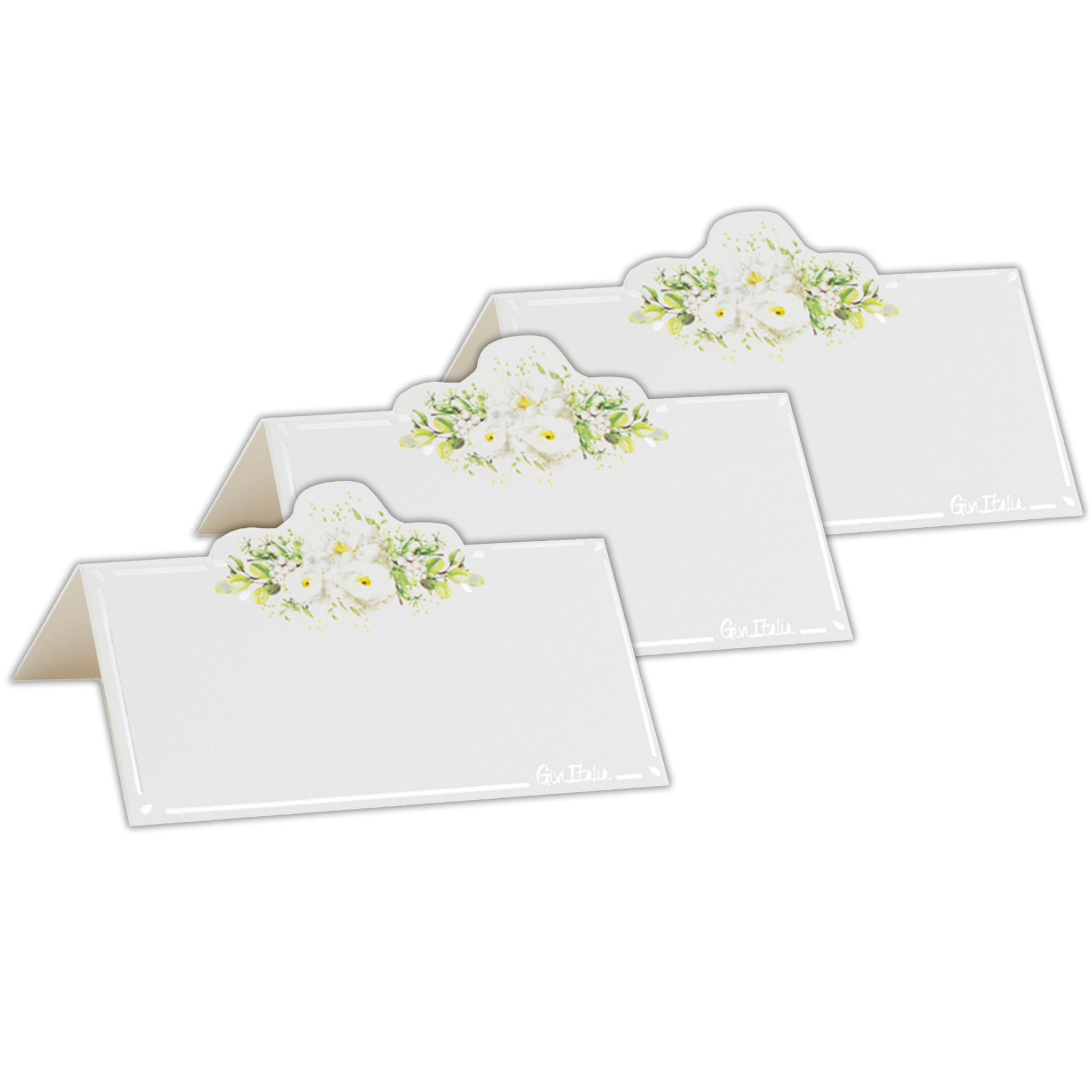 Naamkaartjes/plaatskaartjes - bruiloft - groen/zilver - 16x stuks - 10 x 5 cm -