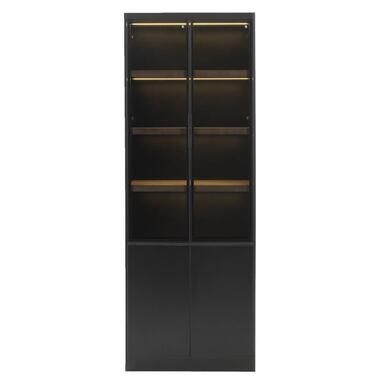 Wandkast Virgil - zwart - 220x80x40 cm - Leen Bakker