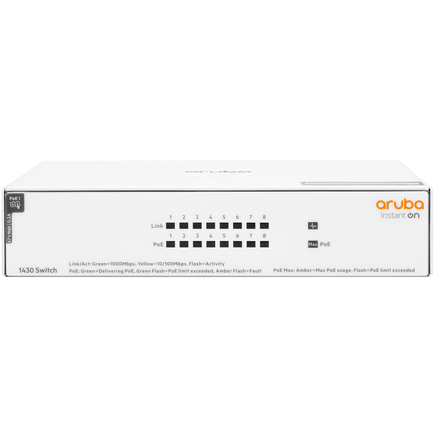 Hewlett Packard Enterprise Instant On 1430 8G CL4 PoE switch 64 Watt PoE