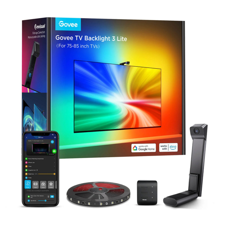 Govee TV Backlight 3 Lite voor tv's van 75-85 inch verlichting 2,4GHz-wifi + Bluetooth