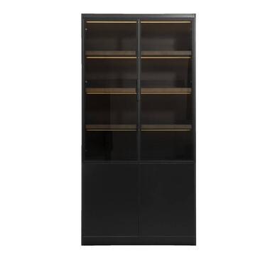 Wandkast Virgil - zwart - 220x110x40 cm - Leen Bakker
