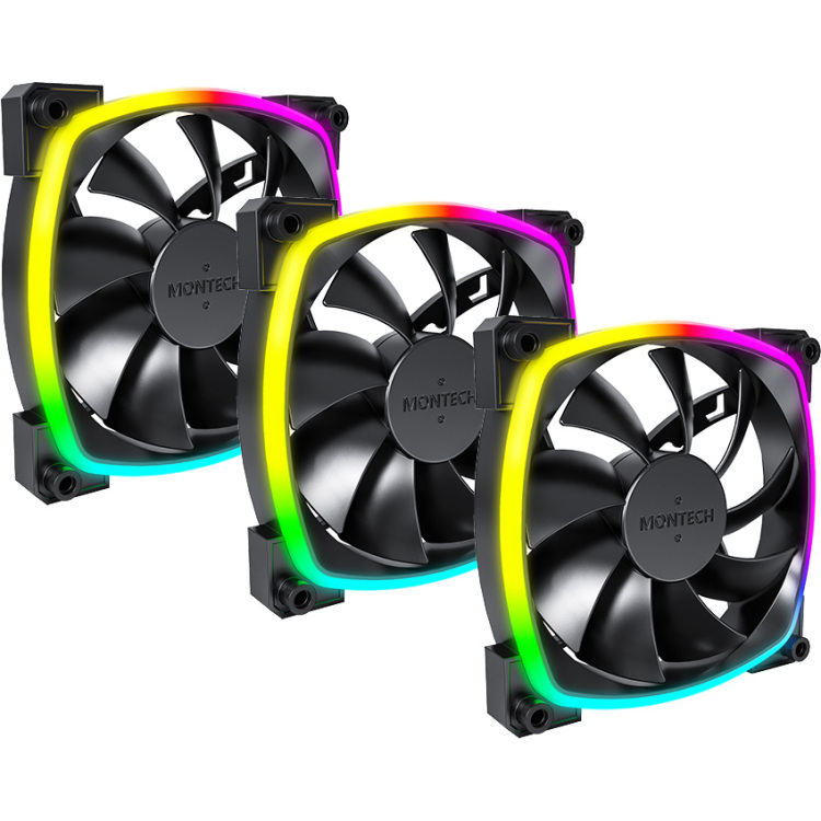 Montech AX120 fan PWM 3-pack case fan 3 stuks, 4-pin PWM