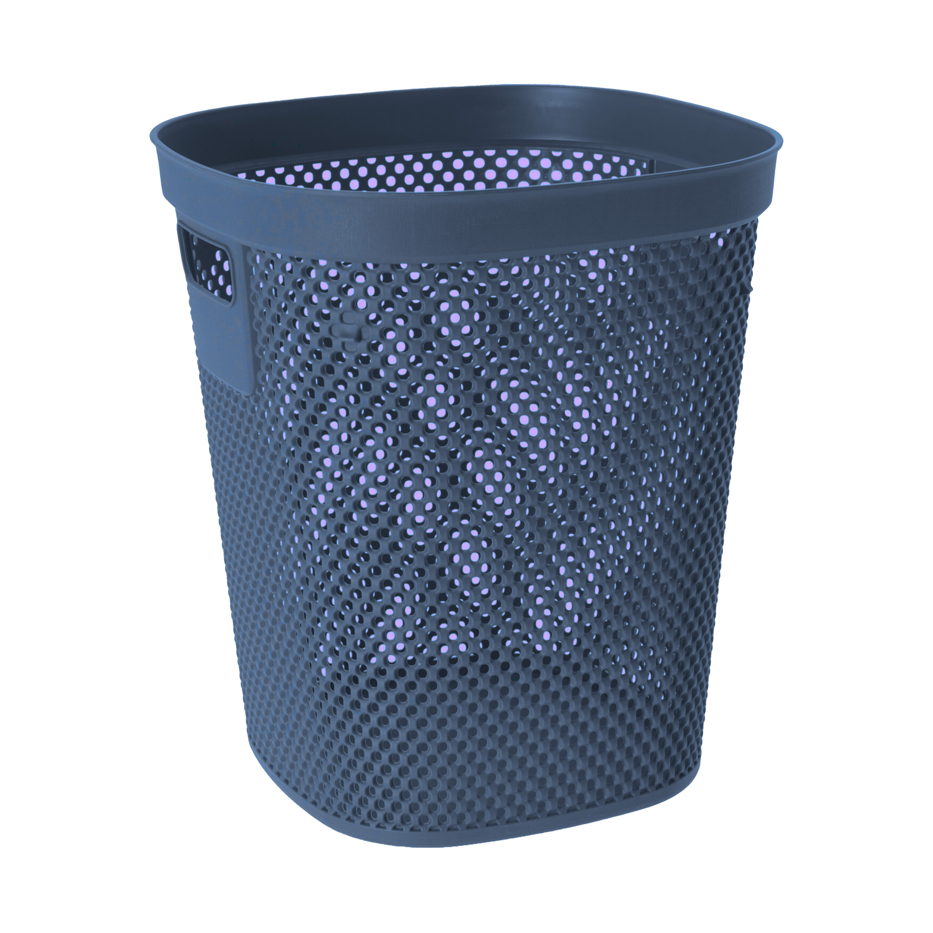 Afvalbak/vuilnisbak/kantoor prullenbak - kunststof met open structuur - blauw - 12 liter -