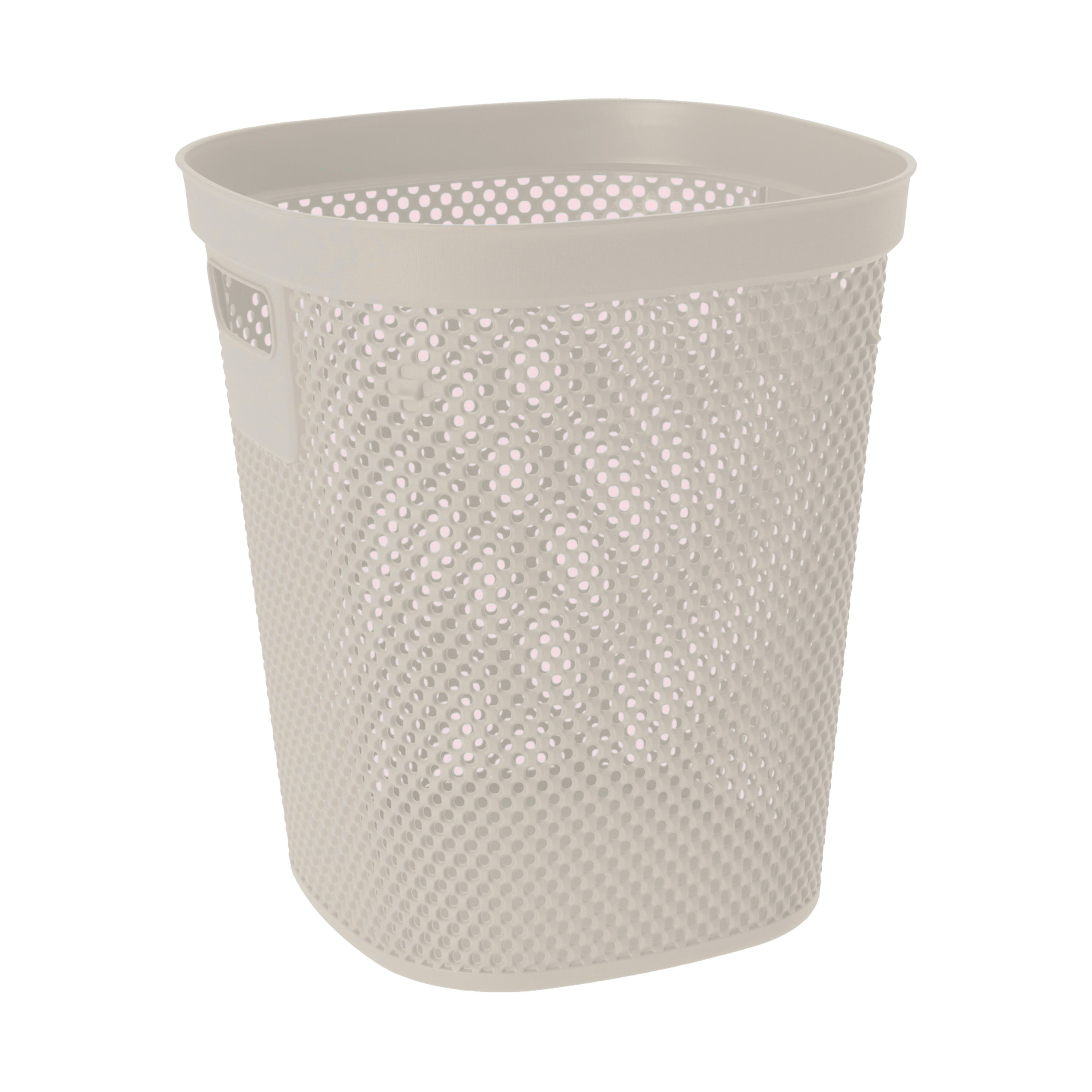 Afvalbak/vuilnisbak/kantoor prullenbak - kunststof met open structuur - creme wit - 12 liter -