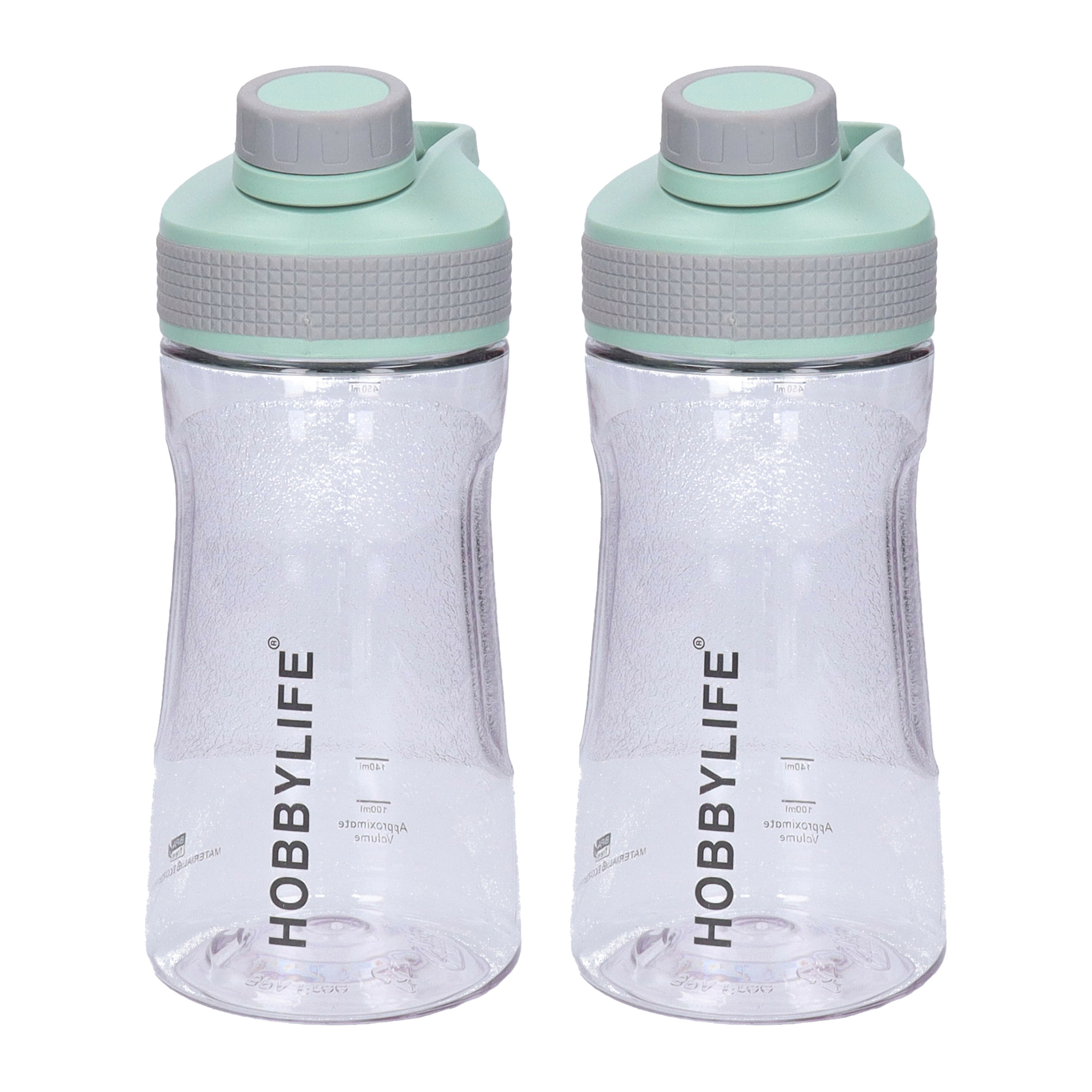 Waterfles / drinkfles / sportfles Aquamania - 2x - mintgroen - 530 ml - kunststof - bpa vrij -