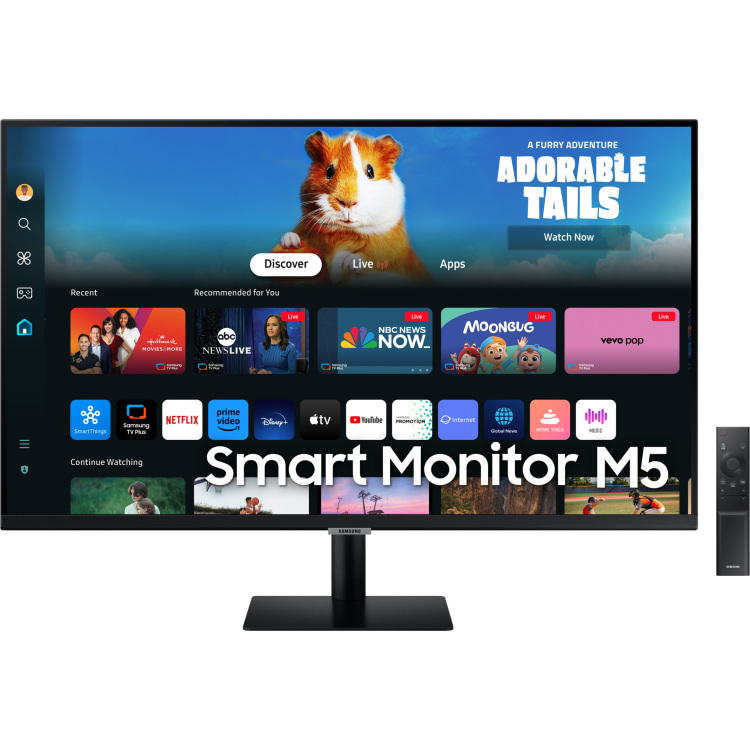 SAMSUNG Smart Monitor M5 M50D LS27DM502EUXEN ledmonitor 2x HDMI, WiFi, BT, Sound