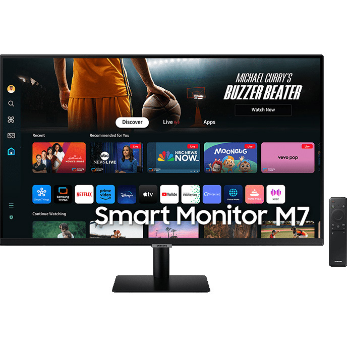 SAMSUNG Smart Monitor M7 M70D LS32DM702UUXEN ledmonitor 2x HDMI, USB-C, WiFi, BT, Sound