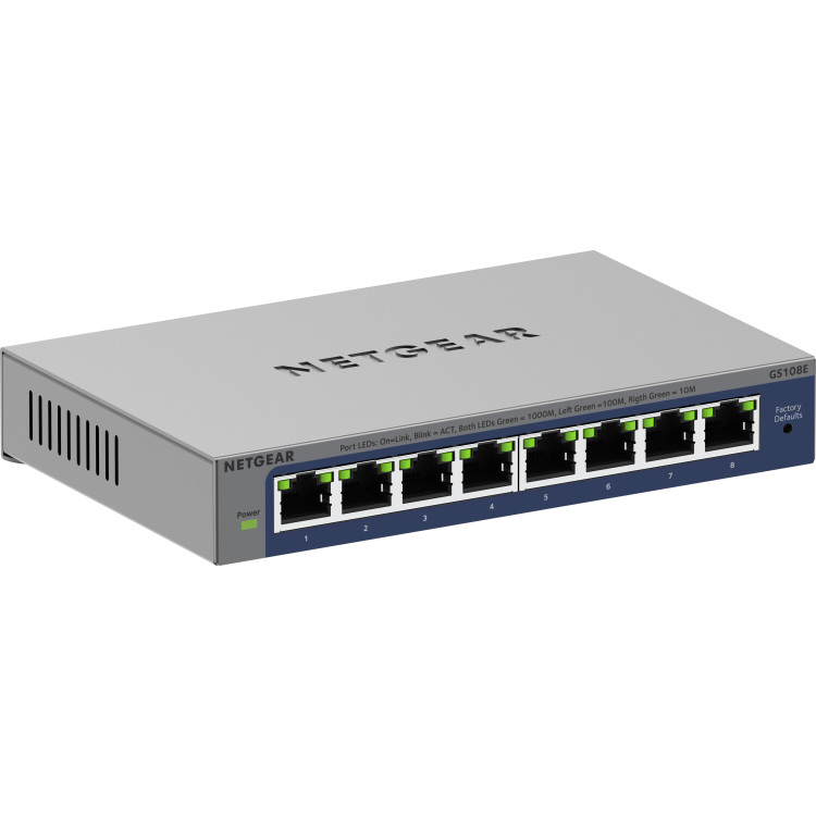 Netgear 8-poorts Gigabit Plus-switch (GS108E-400EUS) switch Unmanaged