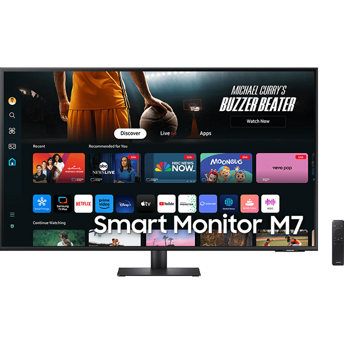 SAMSUNG Smart Monitor M7 M70D LS43DM702UUXEN ledmonitor 2x HDMI, USB-C, WiFi, BT, Sound