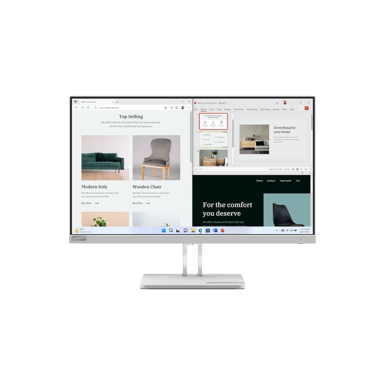 Lenovo L27e-40 Monitor Grijs