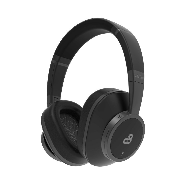 DeeBee Audio Pulse Black draadloze headset headset Bluetooth 5.2, Hybrid ANC