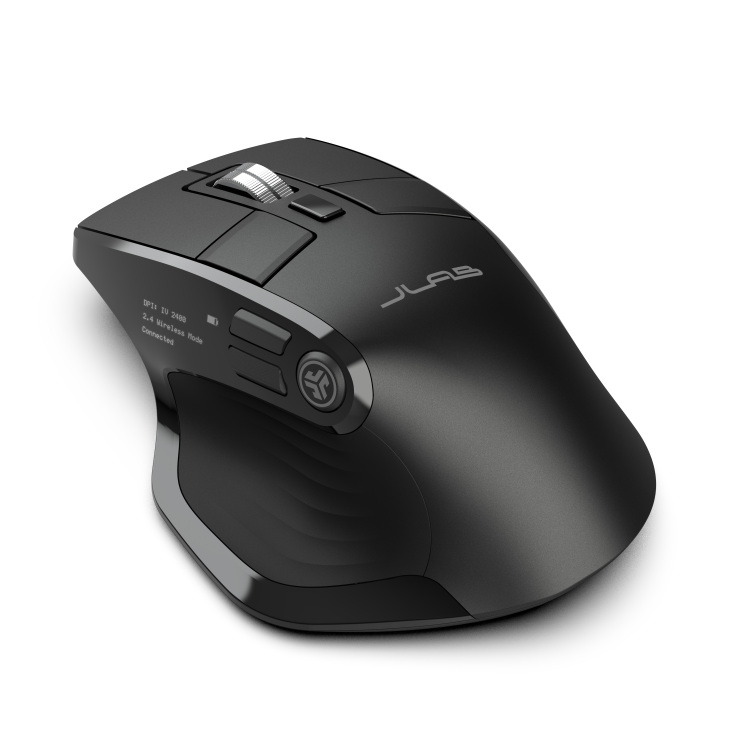 JLab Epic Wireless Mouse muis 1200 - 2400 DPI, Bluetooth 5.2 / 2.4 GHz / USB