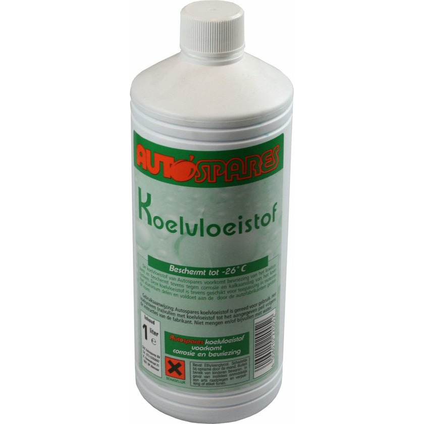 Autospares Koelvloeistof - 1 liter - tot -26 graden -