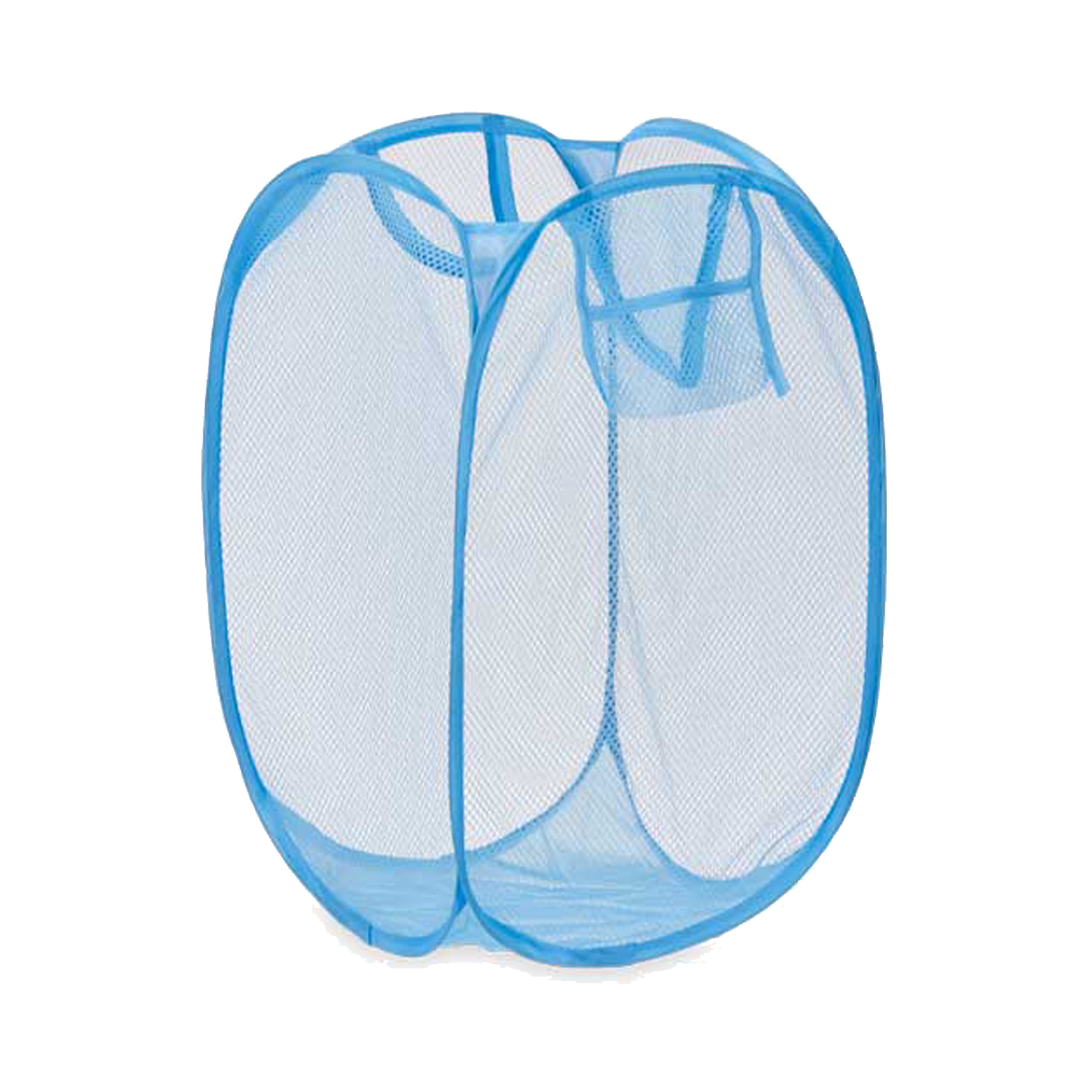 Wasmand flexibel/opvouwbaar - blauw - kunststof - 33 x 33 x 58 cm - 60 liter -