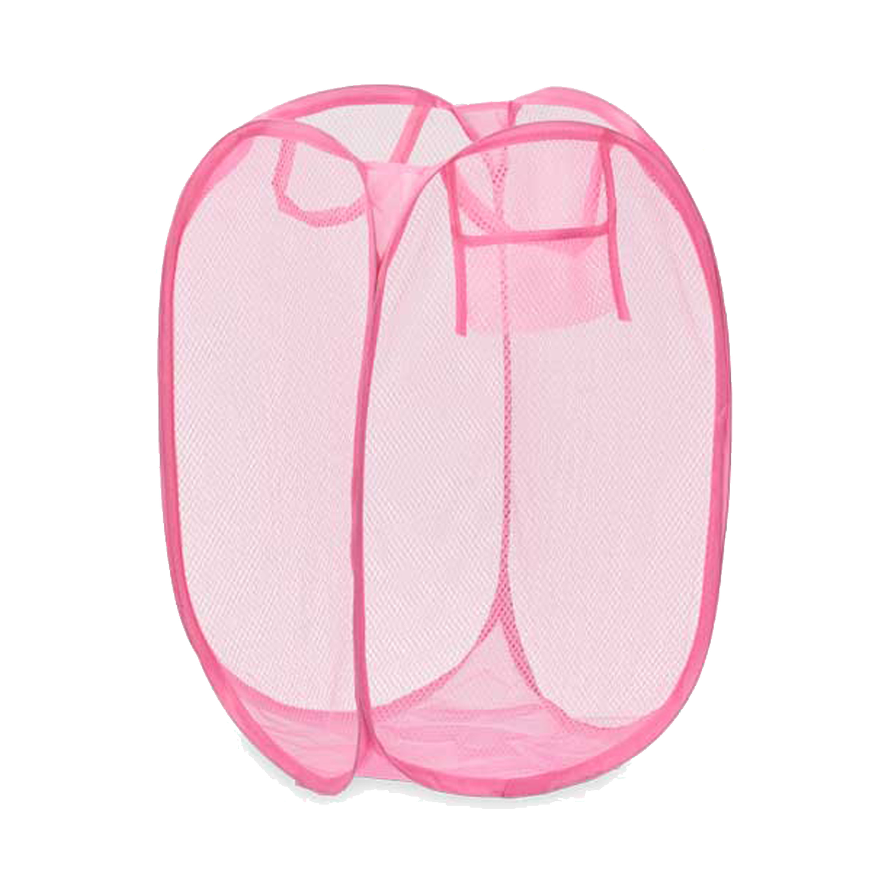 Wasmand flexibel/opvouwbaar - roze - kunststof - 33 x 33 x 58 cm - 60 liter -